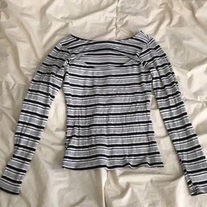 Striped long sleeve top